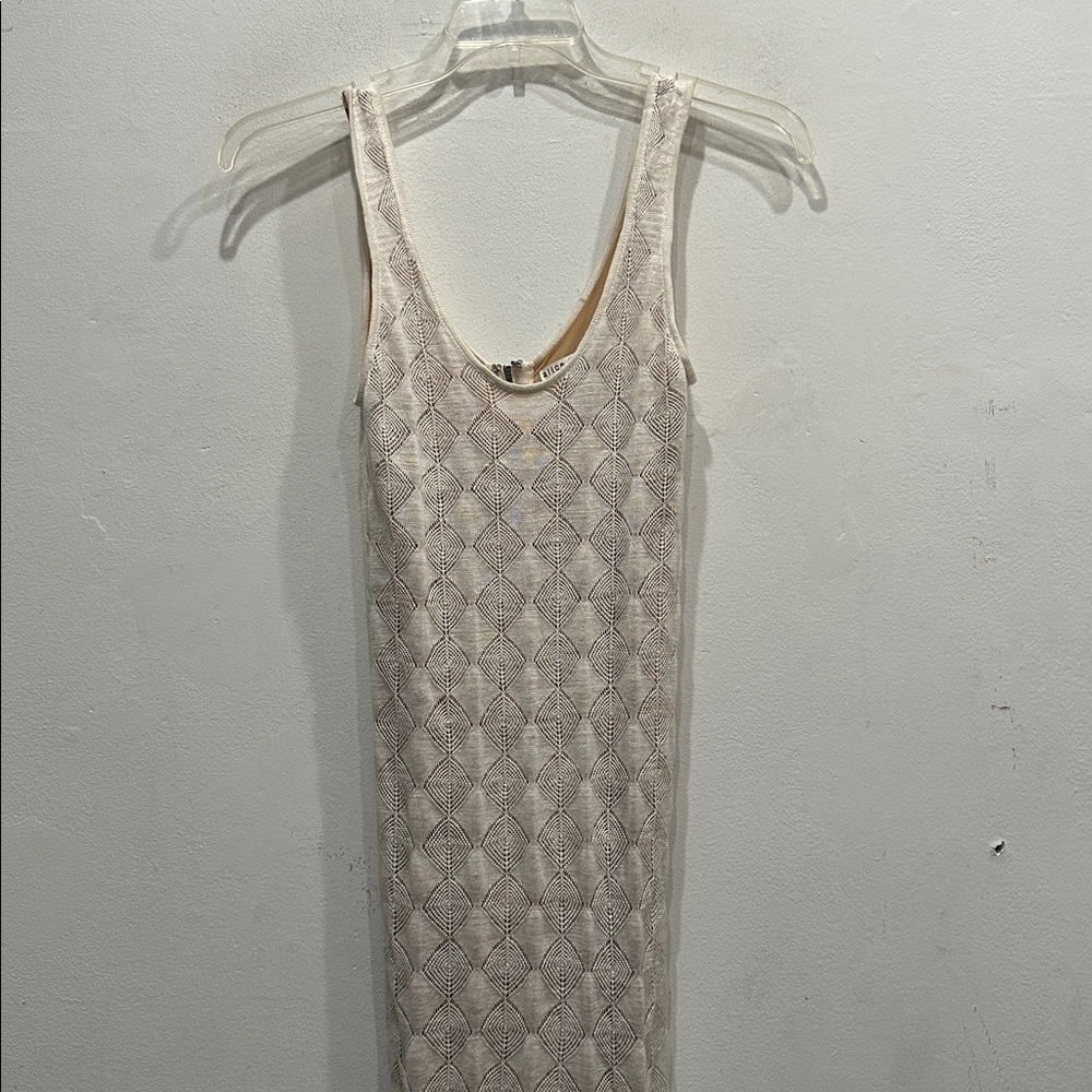 Alice + Olivia Veronique Crochet Tank dress size xs off white cream boho.